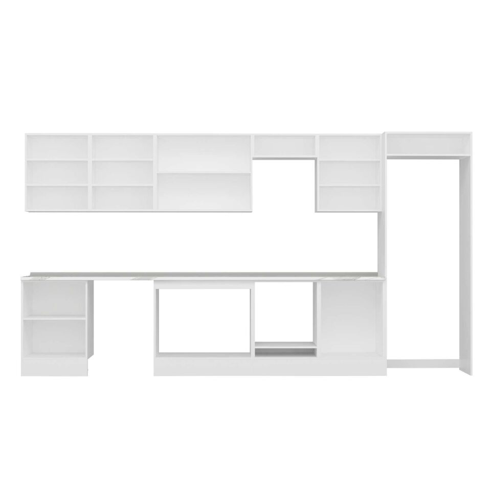 Alvinka 410X222 Cm High Gloss Mutfak Dolabı Mb-E90S60S60-2 High Gloss | Antrasit - Suntalam