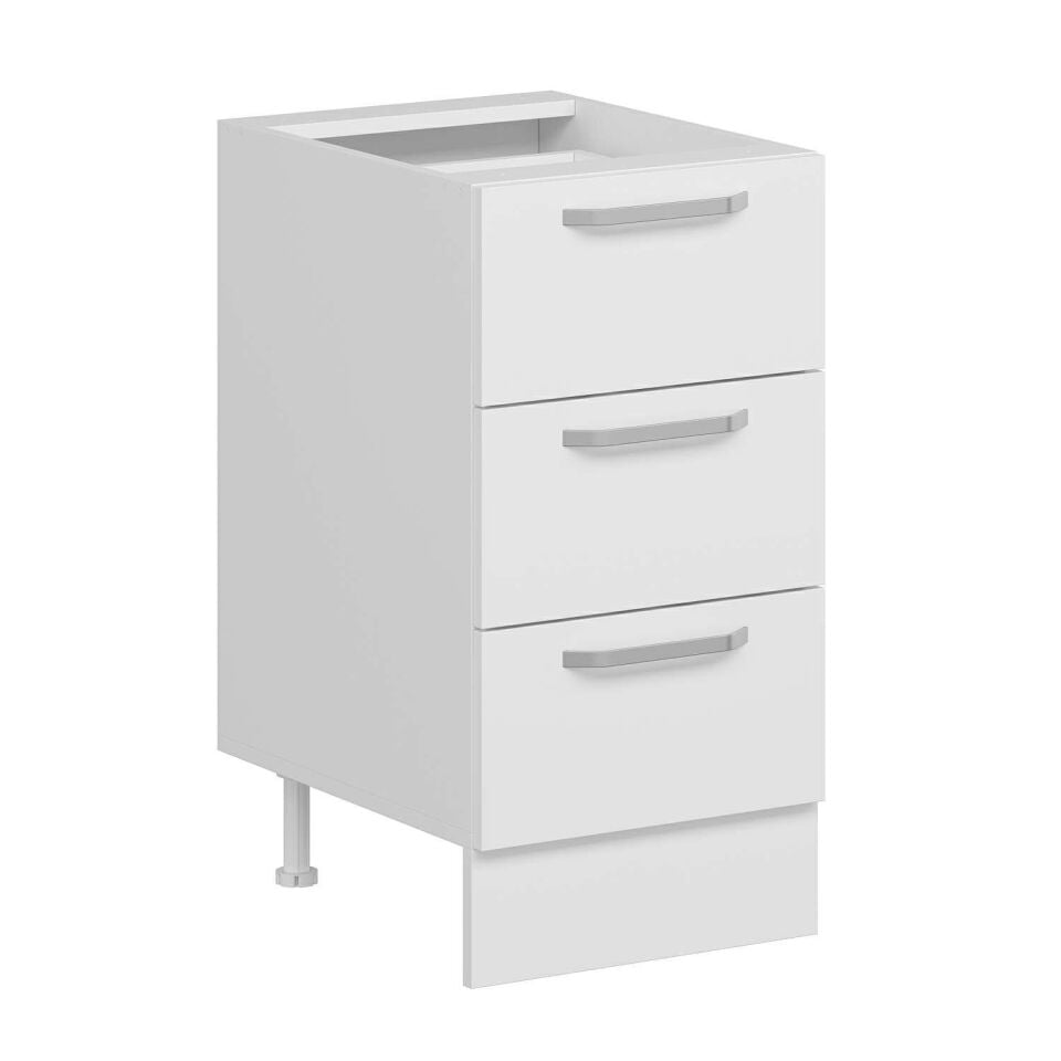 Alvinka Mutfak Modül Duz Alt 3Ç 45Cm Dolap Beyaz Beyaz