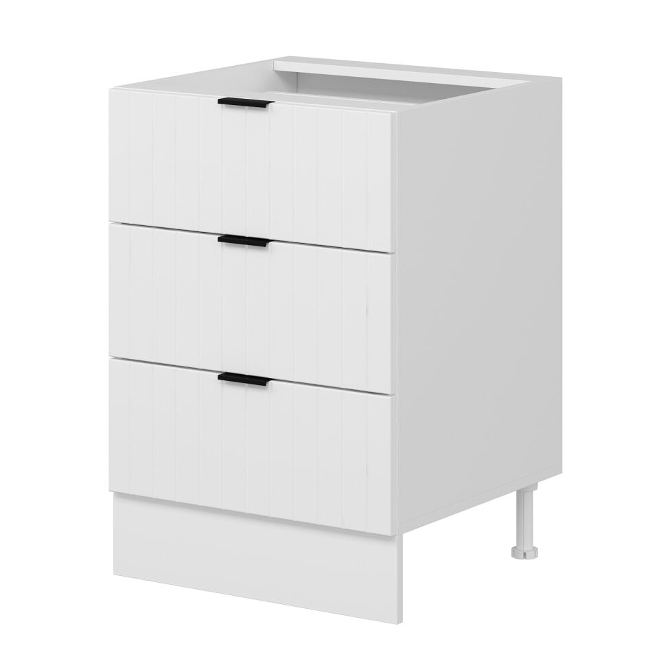 Alvinka Mutfak Modül Mbr_B Alt 3Ç Nray 60Cm Dolap Beyaz Beyaz