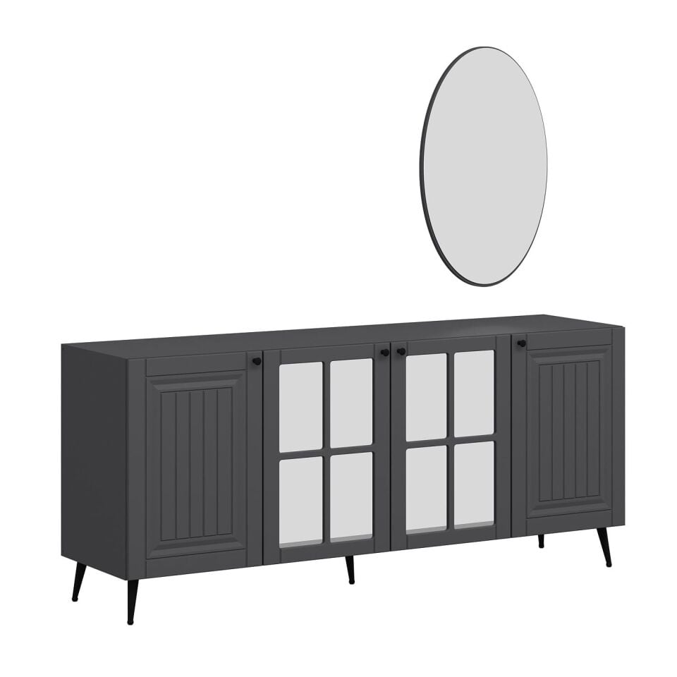 Minar Kale Cam Kapak Aynalı Konsol İlkbahar