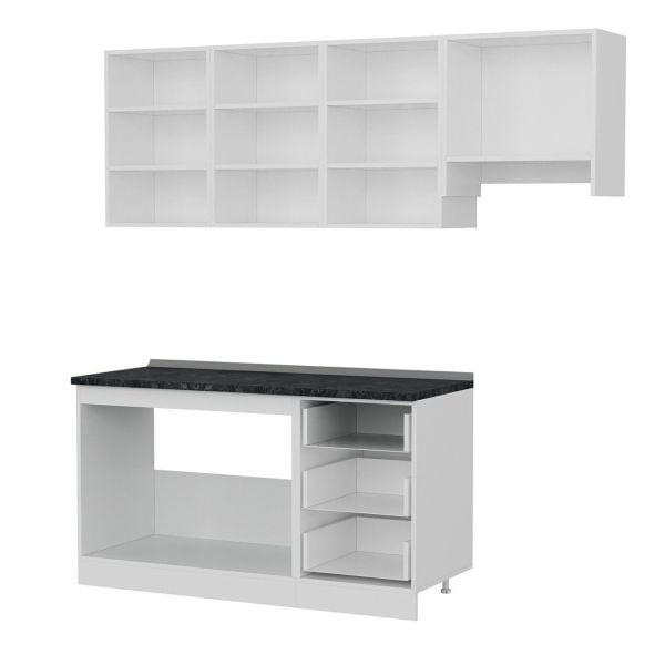 Minar 210 Cm Mutfak Dolabı Beyaz Dore 210-D7