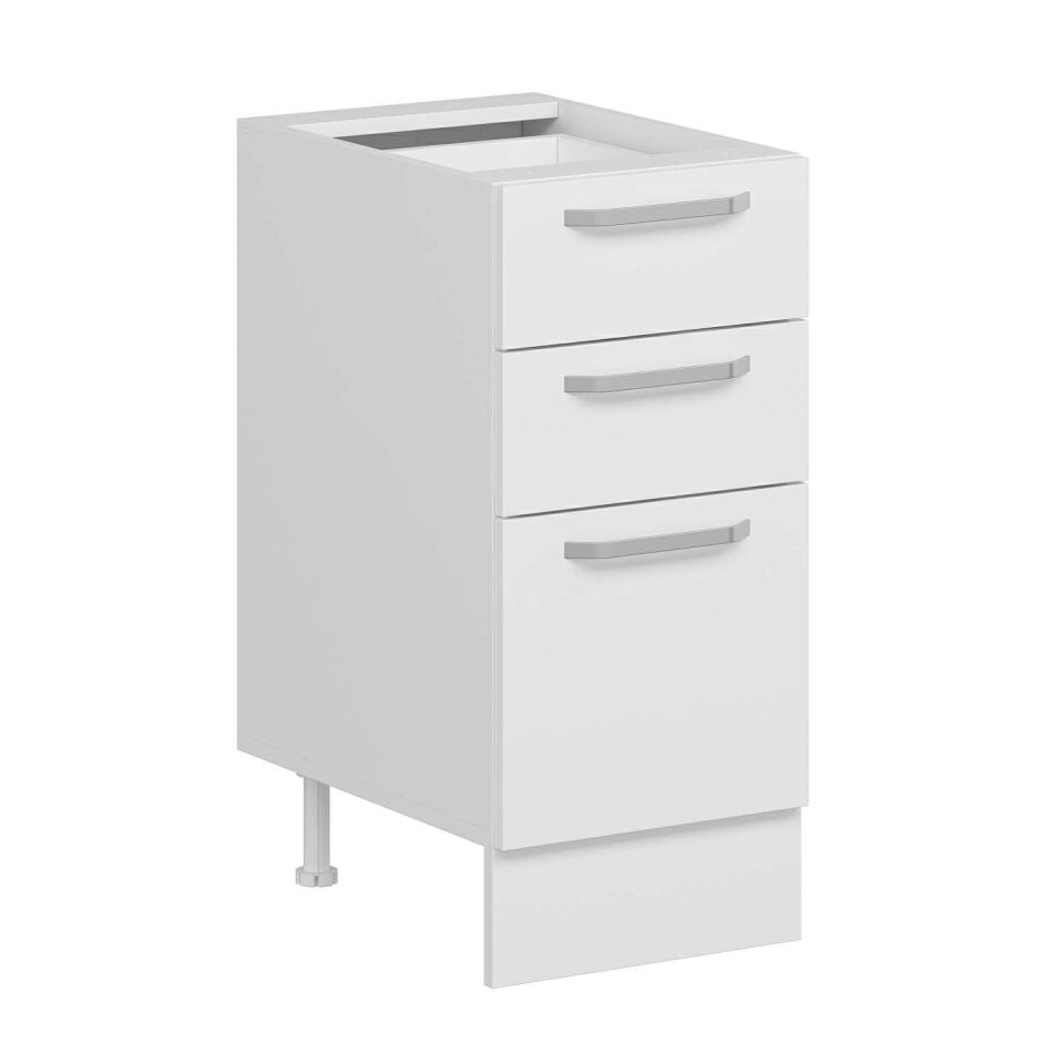 Alvinka Mutfak Modül Duz Alt 3Ç1B2K 40Cm Dolap Beyaz Beyaz