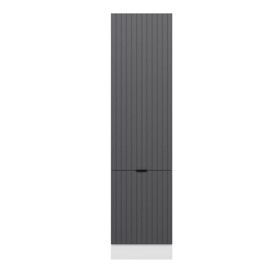 Alvinka Mutfak Modül Mbr_B 60-H240Cm Boy Dolabı Beyaz Antrasit Mdf