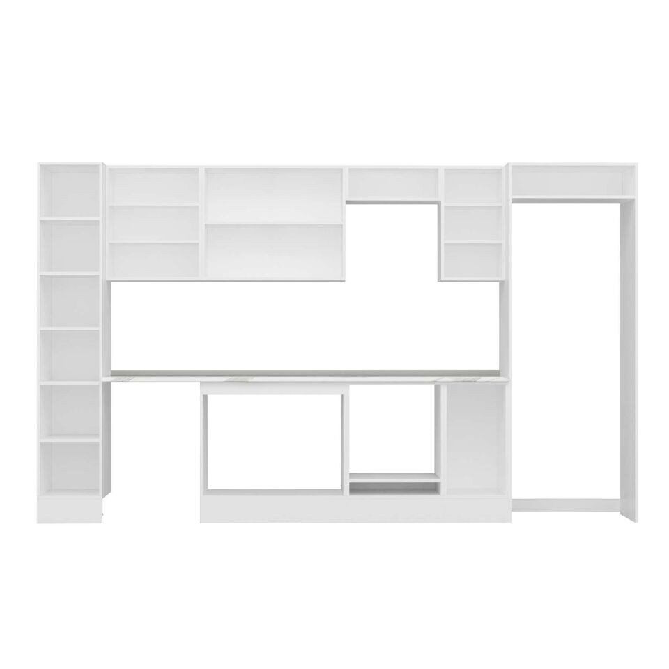 Alvinka 370X222 Cm High Gloss Mutfak Dolabı Mbb-E90B40S40-2 High Gloss | Beyaz - Mdf