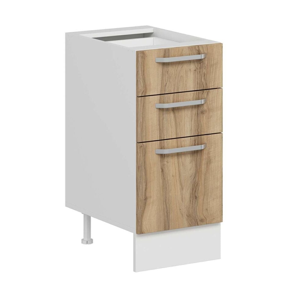 Alvinka Mutfak Modül Duz Alt 3Ç1B2K 40Cm Dolap Beyaz Dore