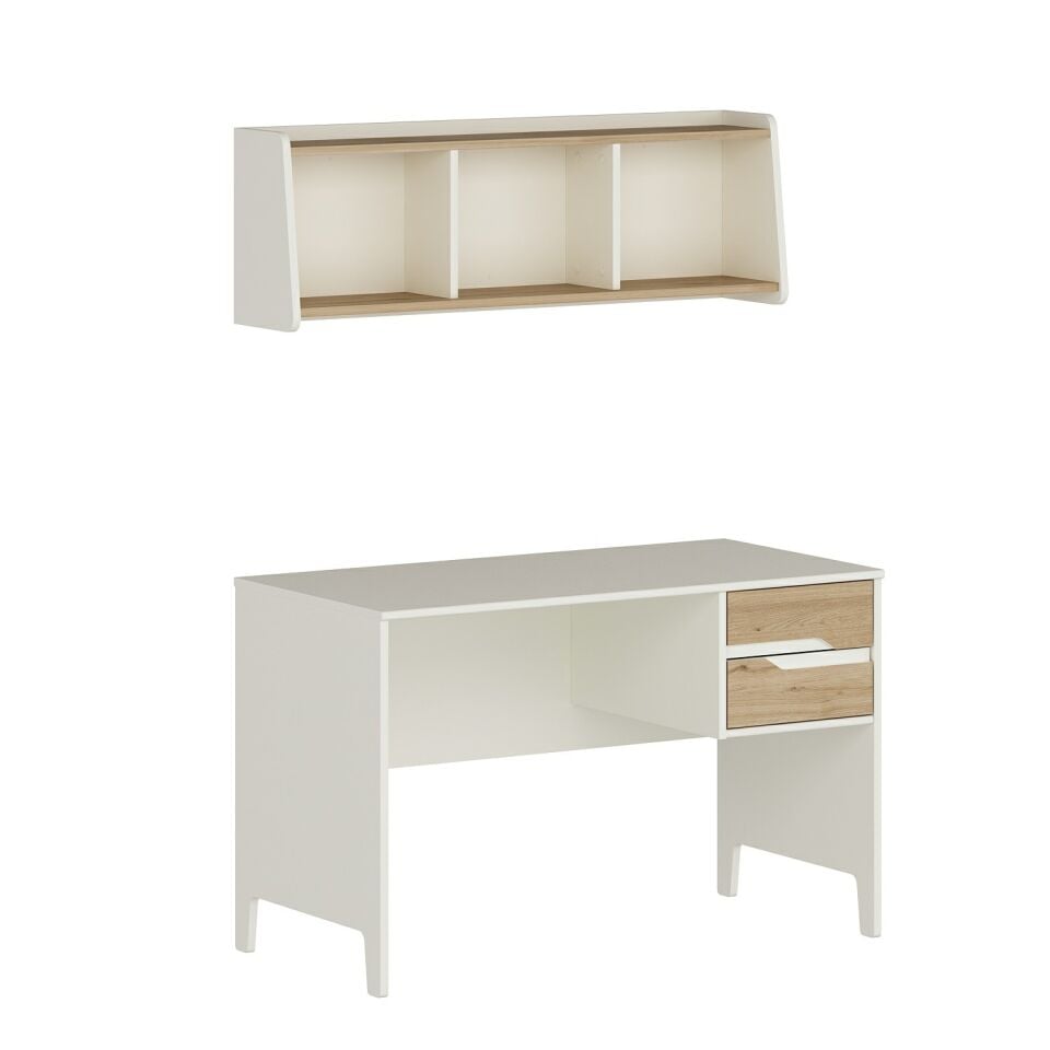 Ruby Çalışma Masası ve Asma Kitaplık Set-Aytaşı-Derin Sepet