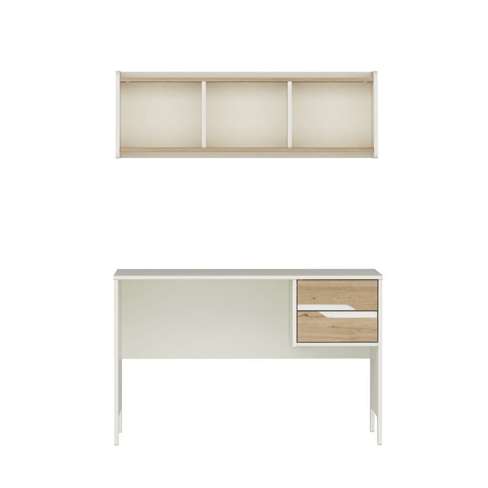 Ruby Çalışma Masası ve Asma Kitaplık Set-Aytaşı-Derin Sepet