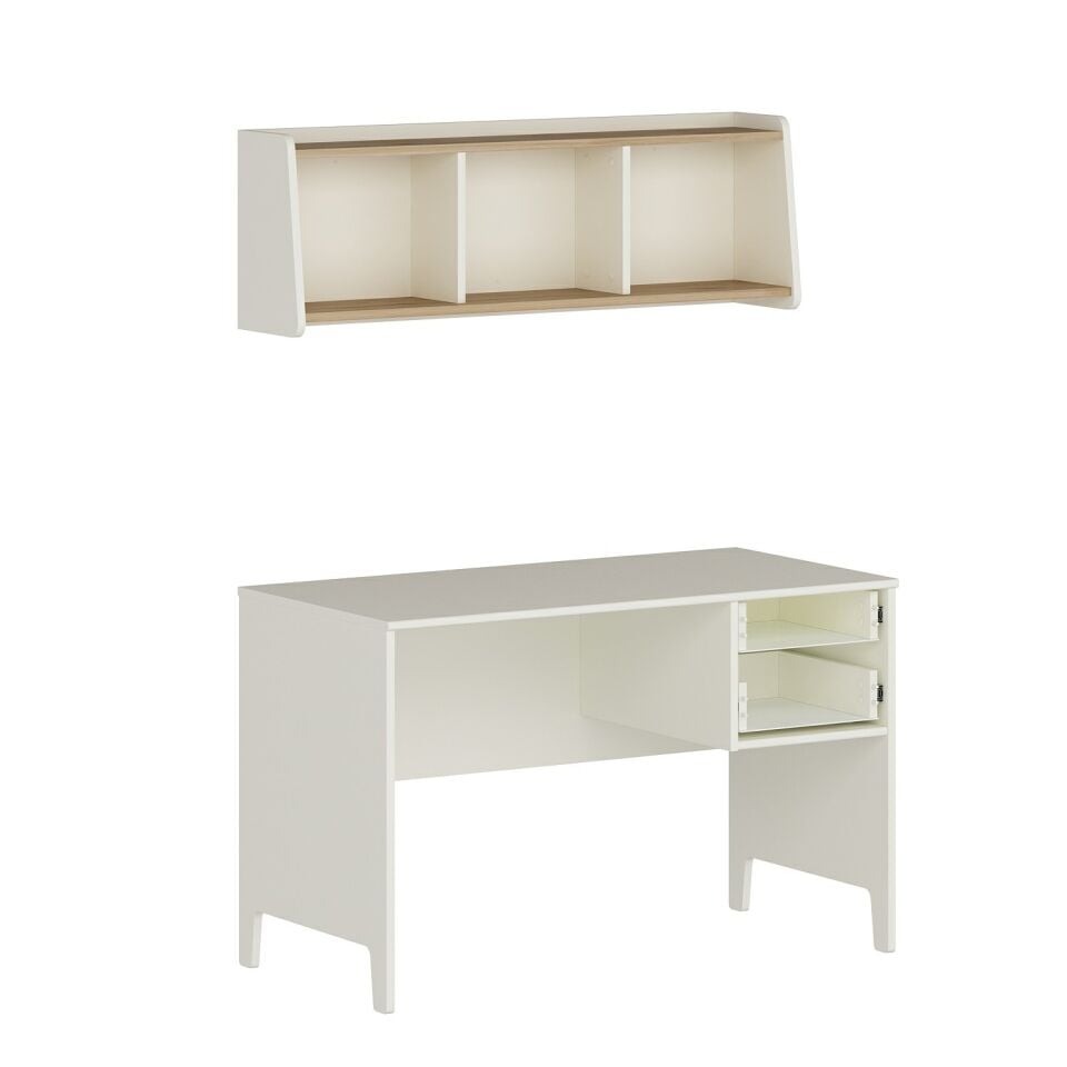 Ruby Çalışma Masası ve Asma Kitaplık Set-Aytaşı-Derin Sepet