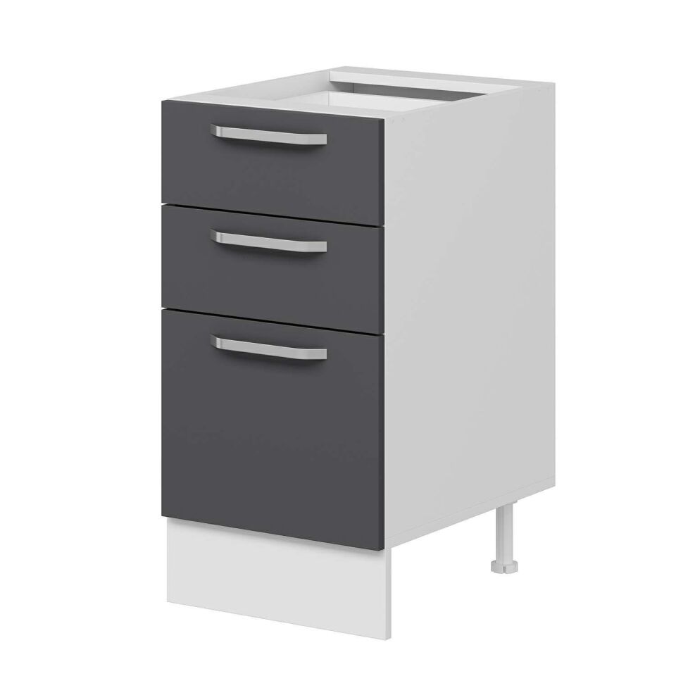 Alvinka Mutfak Modül Duz Alt 3Ç1B2K 45Cm Dolap Beyaz Antrasit