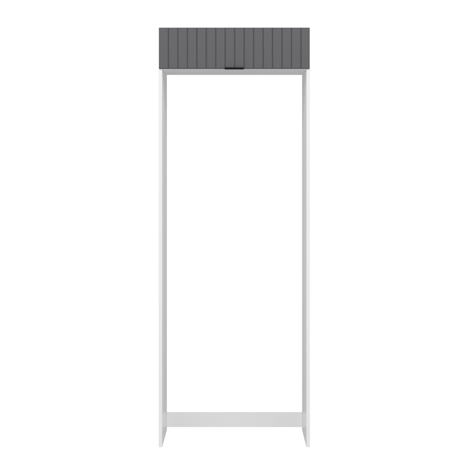 Alvinka Mutfak Modül Mbr_B 80-H222Cm Buz Dolabı Beyaz Antrasit Mdf