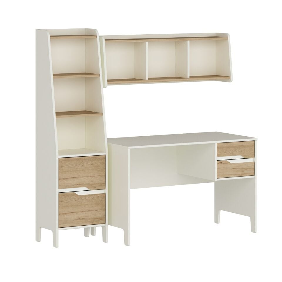 Ruby Çalışma Masası + Asma Kitaplık + Kitaplık Aytaşı-Derin Sepet