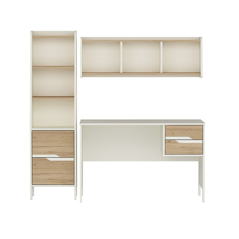 Ruby Çalışma Masası + Asma Kitaplık + Kitaplık Aytaşı-Derin Sepet