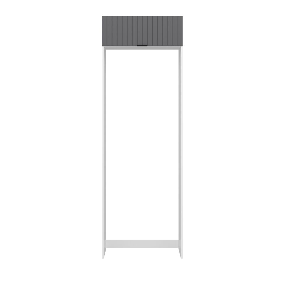 Alvinka Mutfak Modül Mbr_B 80-H240Cm Buz Dolabı Beyaz Antrasit Mdf