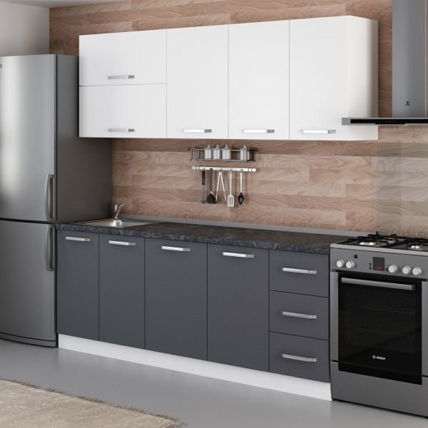 Minar 215 Cm Mutfak Dolabı Beyaz Antrasit 215-A1