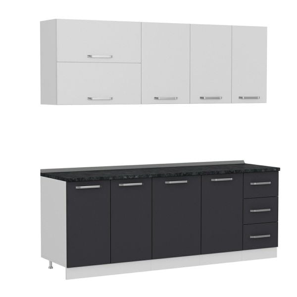 Minar 215 Cm Mutfak Dolabı Beyaz Antrasit 215-A1