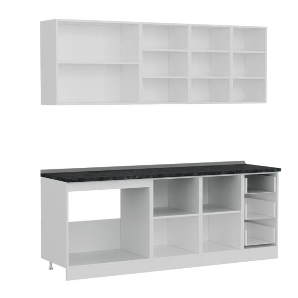 Minar 215 Cm Mutfak Dolabı Beyaz Antrasit 215-A1