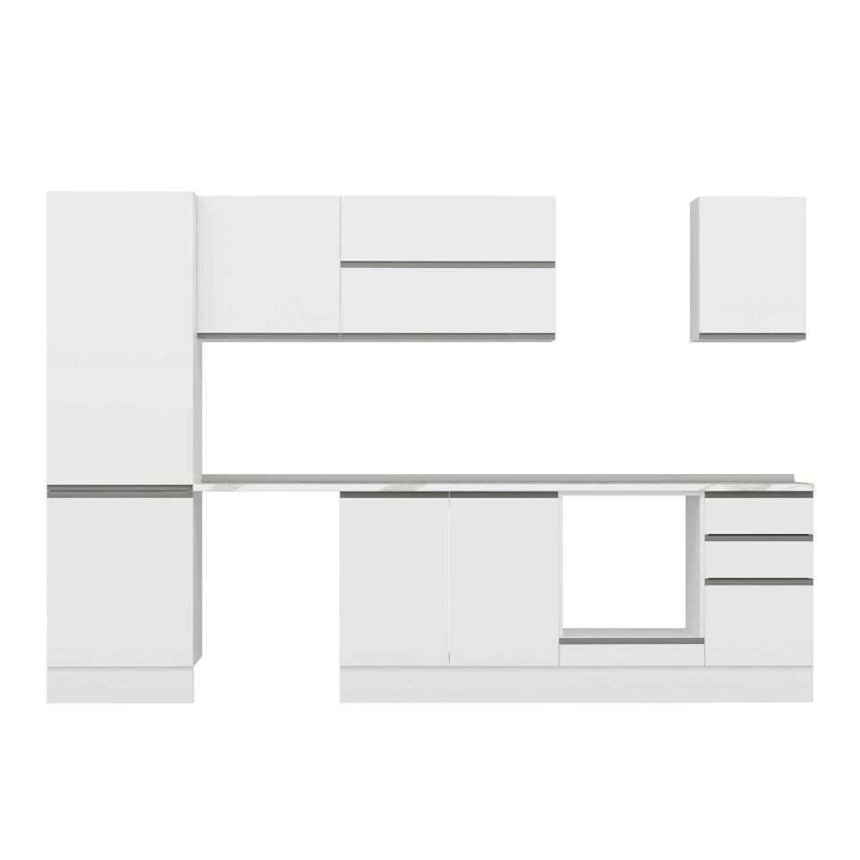 Alvinka 305X210 Cm High Gloss Mutfak Dolabı Mb-E80B60S45-2 High Gloss | Beyaz - Mdf
