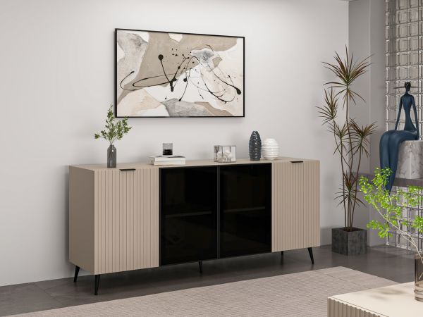 Minar Kale Konsol Cam Kapak Plus Kumtaşı/Kumtaşı Füme Cam