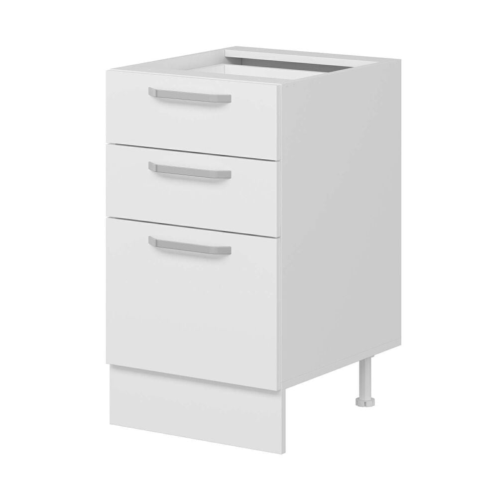 Alvinka Mutfak Modül Duz Alt 3Ç1B2K 50Cm Dolap Beyaz Beyaz