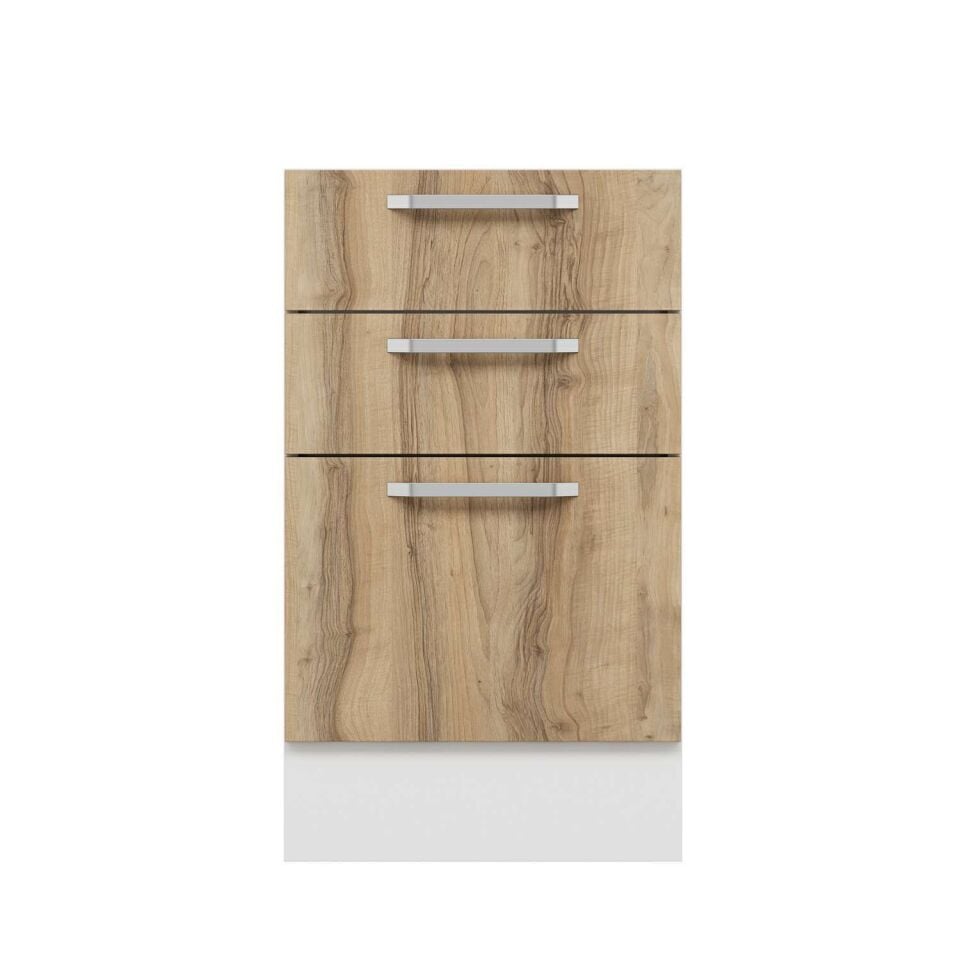 Alvinka Mutfak Modül Duz Alt 3Ç1B2K 50Cm Dolap Beyaz Dore