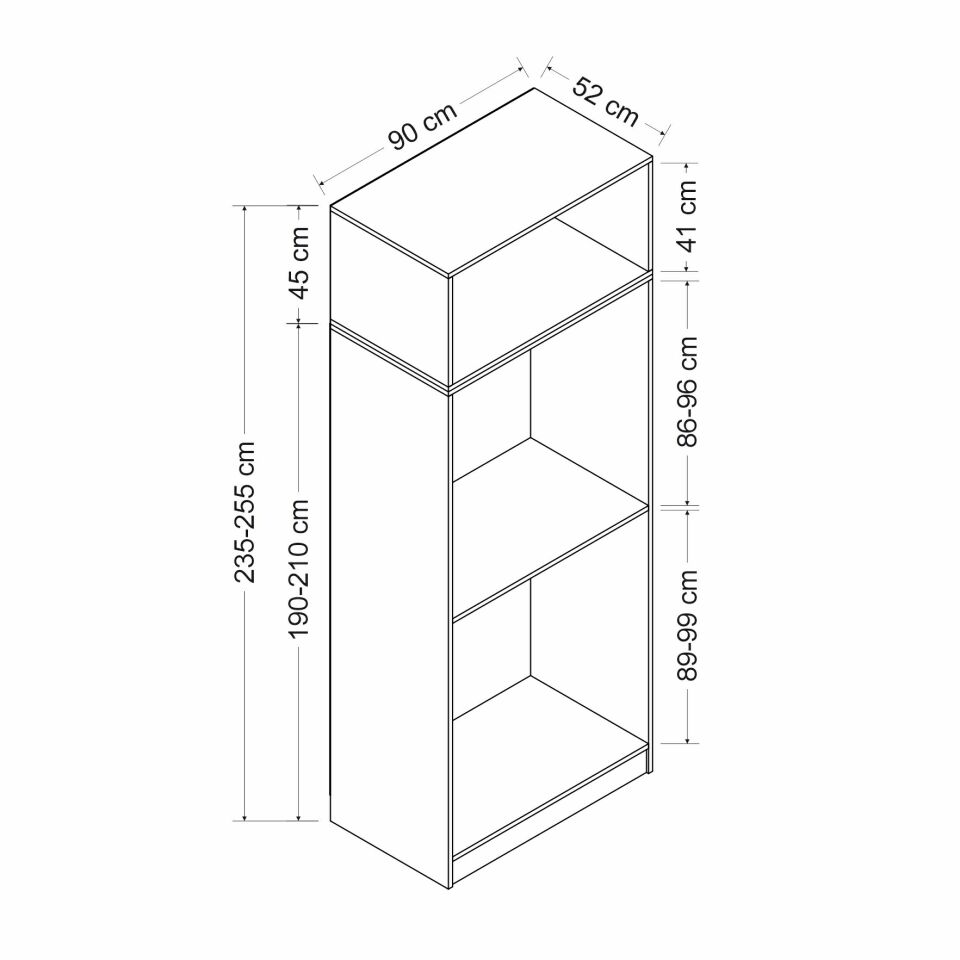 Minar Kale 2 Kapaklı Dolap Ve Yüklük Antrasit Dore