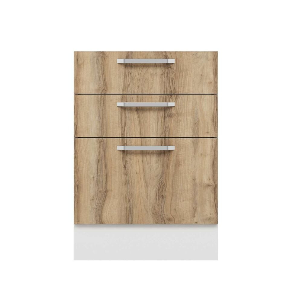 Alvinka Mutfak Modül Duz Alt 3Ç1B2K 60Cm Dolap Beyaz Dore