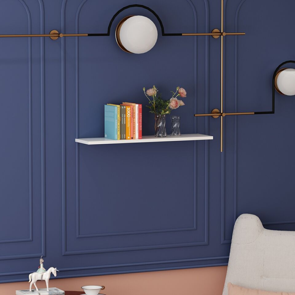 Duvar Rafı 80X30 - Mat Beyaz