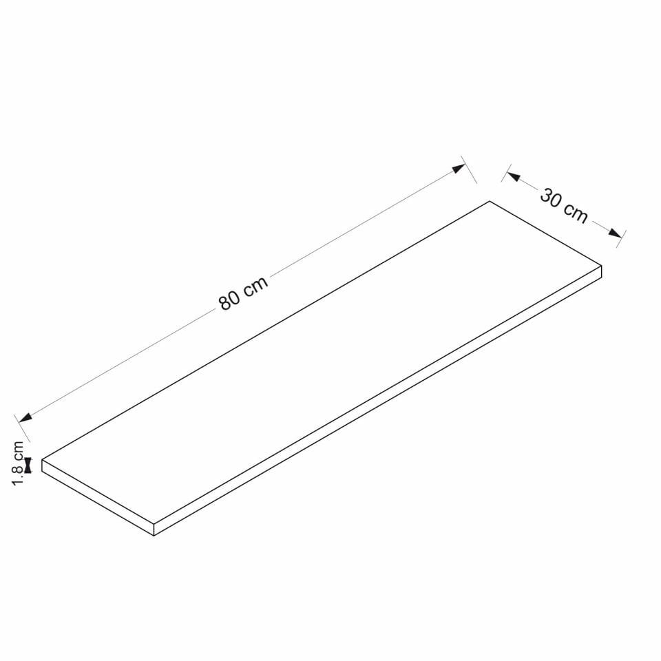 Duvar Rafı 80X30 - Mat Beyaz