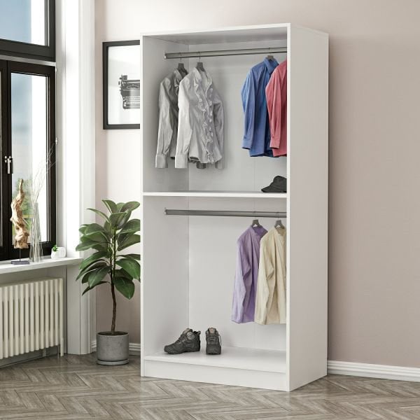 Minar Kale 2 Mebran Panjur Kapaklı Dolap Beyaz/Beyaz 190CM
