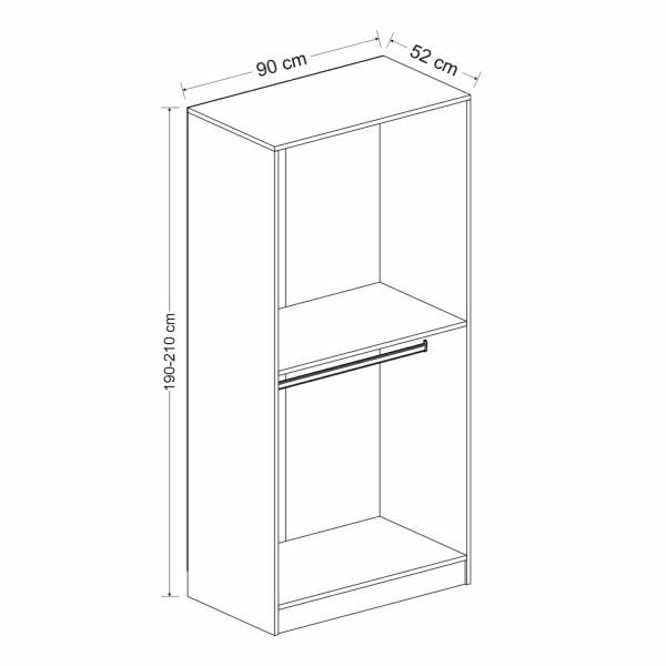 Minar Kale 2 Mebran Panjur Kapaklı Dolap Beyaz/Beyaz 190CM