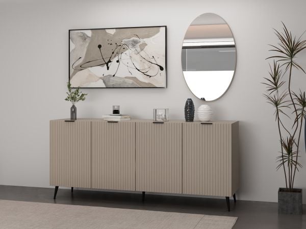 Minar Kale Aynalı Konsol Plus Kumtaşı/Kumtaşı