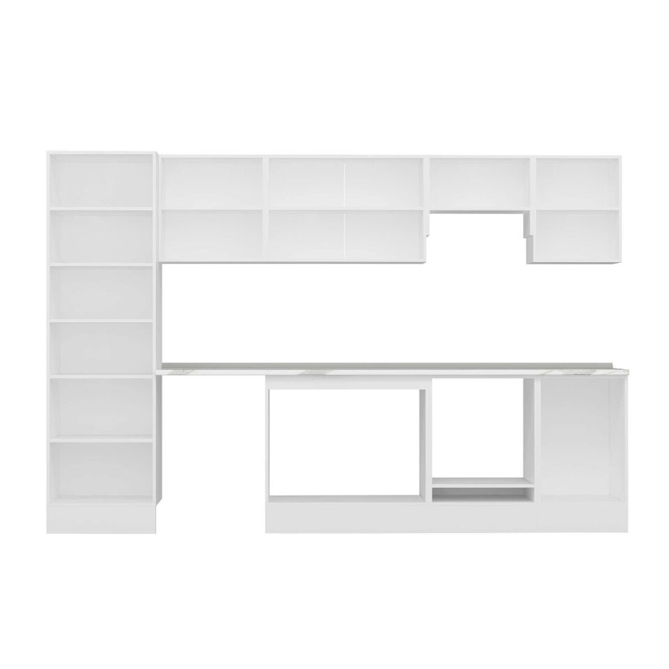 Alvinka 310X210 Cm High Gloss Mutfak Dolabı Mb-E80B60S50-1 High Gloss | Beyaz - Suntalam