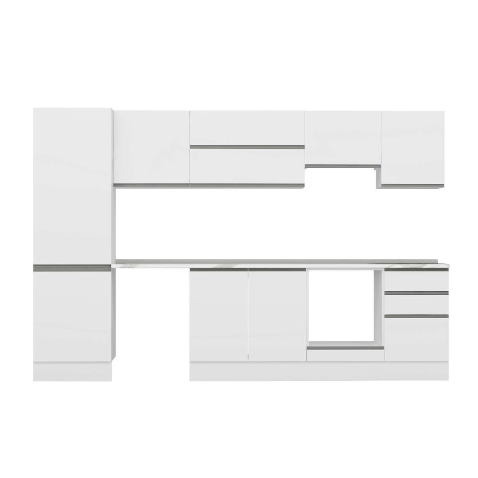 Alvinka 310X210 Cm High Gloss Mutfak Dolabı Mb-E80B60S50-1 High Gloss | Beyaz - Suntalam
