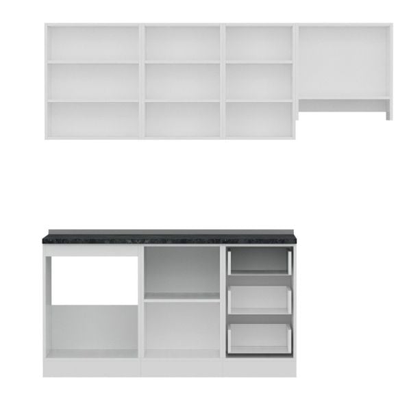 Minar 215 Cm Mutfak Dolabı Beyaz Dore 215-D4