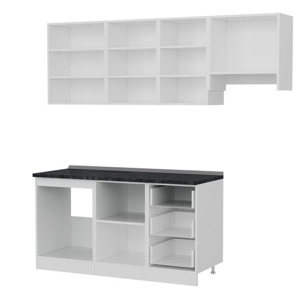 Minar 215 Cm Mutfak Dolabı Beyaz Dore 215-D4