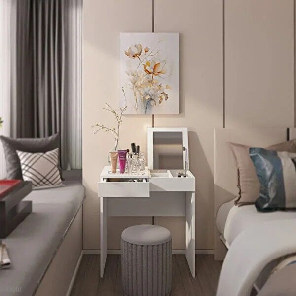 Parla Makyaj Masası - Beyaz