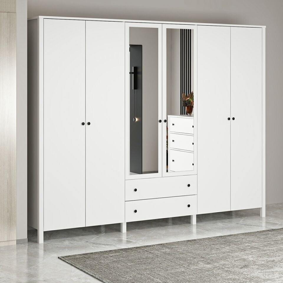 İnci 6K Profil Ayaklı 2 Ayna Dolap Byz