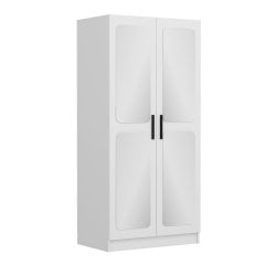 k Aynalı Zincir Dolap - Beyaz 210CM