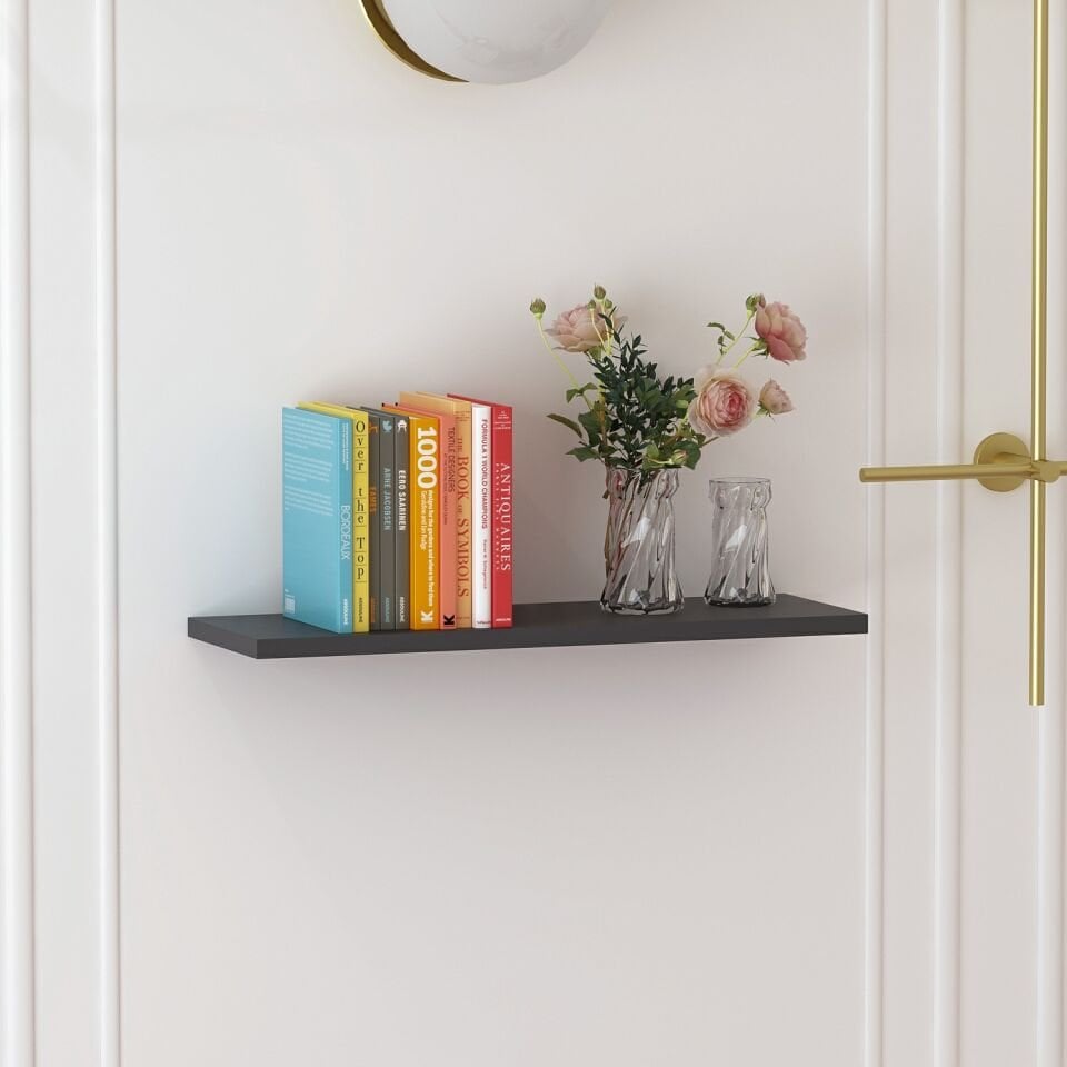 Duvar Rafı 60X20 - Antrasit Mermer