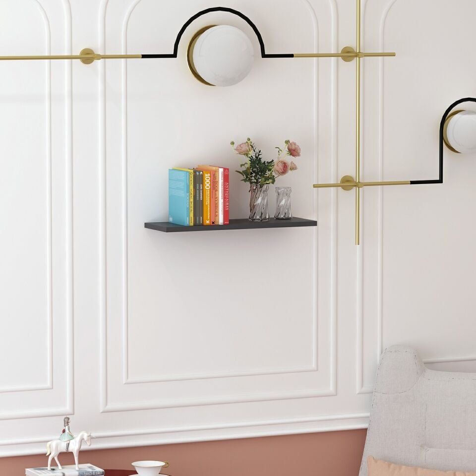 Duvar Rafı 60X20 - Antrasit Mermer