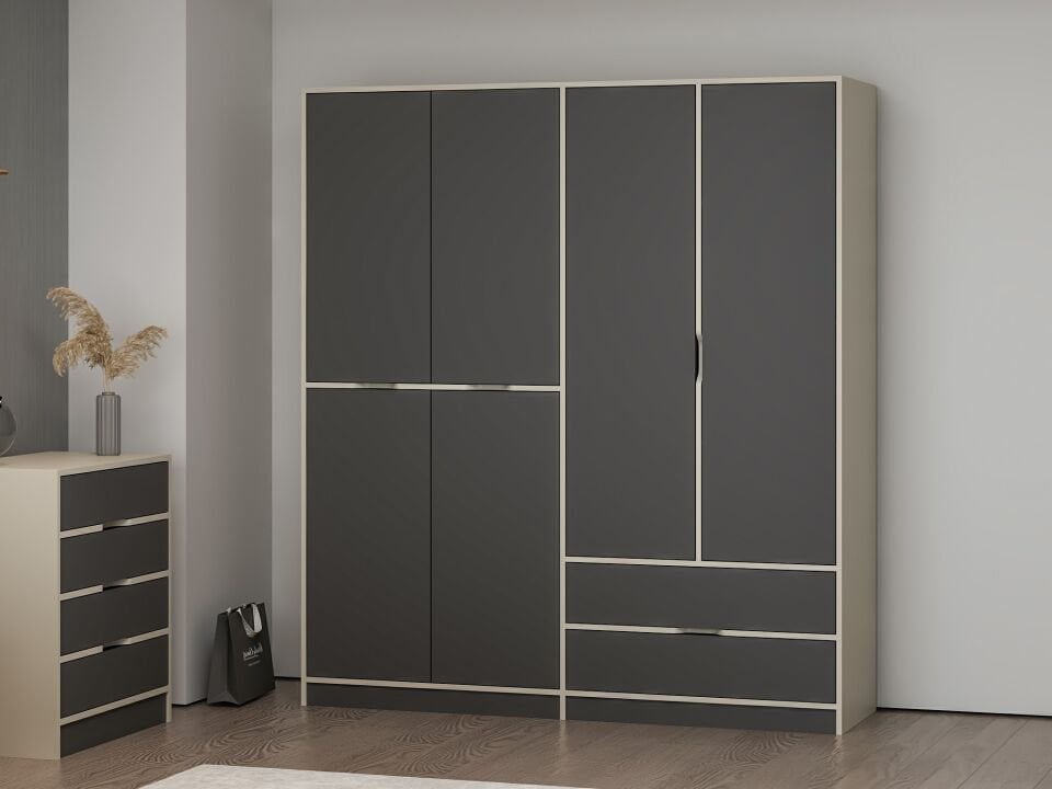 Silva 4K Dolap Kumtaşı Antrasit