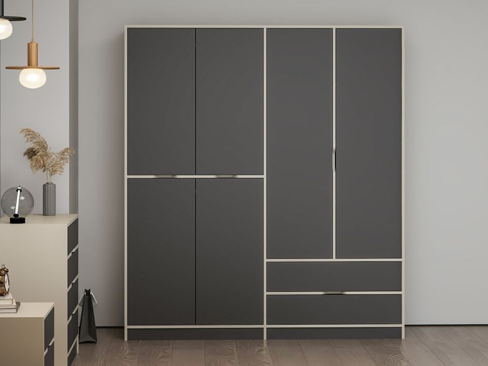 Silva 4K Dolap Kumtaşı Antrasit