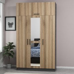 Minar Kale 3 Kapaklı 1 Aynalı 2 Ç Dolap Ve Yüklük Antrasit Dore