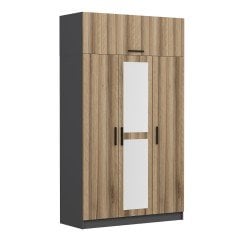 Minar Kale 3 Kapaklı 1 Aynalı 2 Ç Dolap Ve Yüklük Antrasit Dore