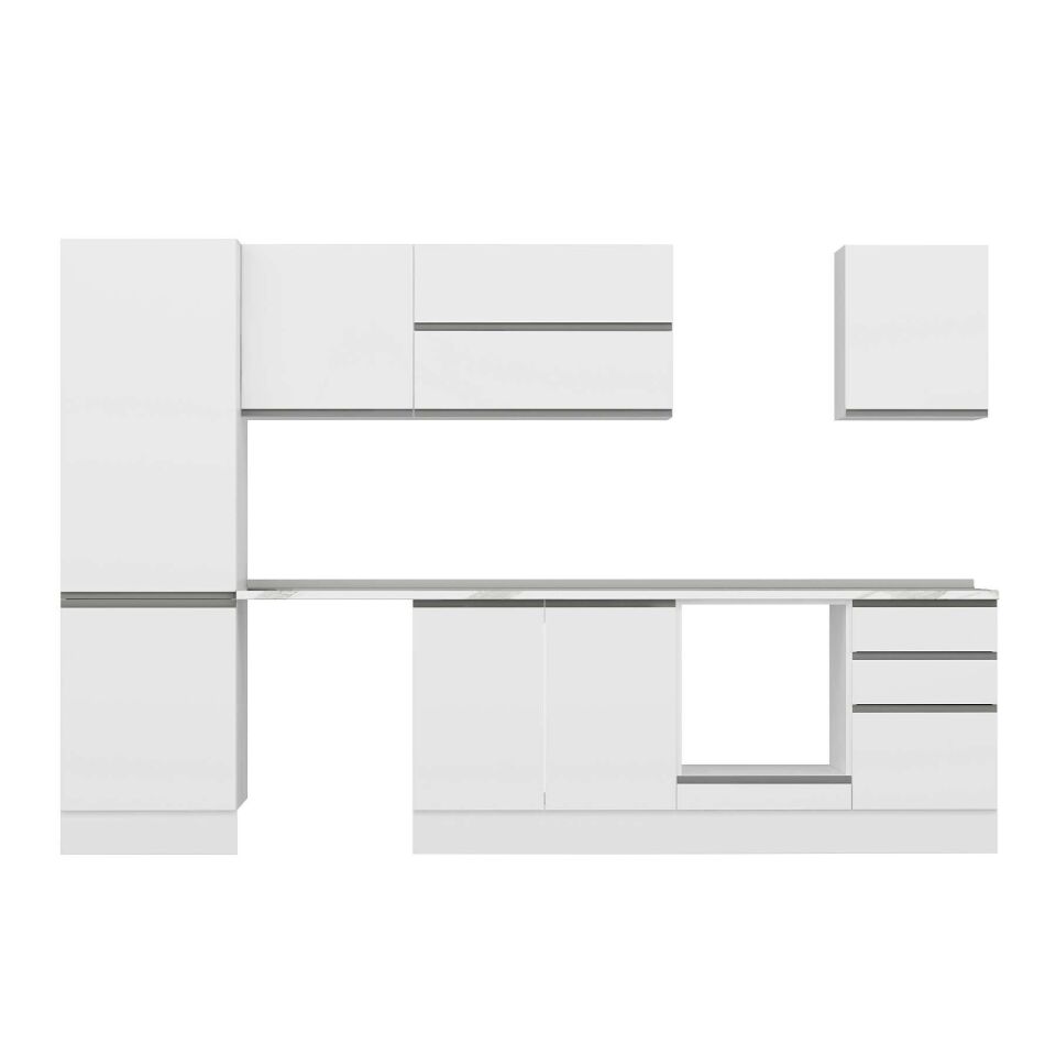 Alvinka 310X210 Cm High Gloss Mutfak Dolabı Mb-E80B60S50-2 High Gloss | Beyaz - Mdf