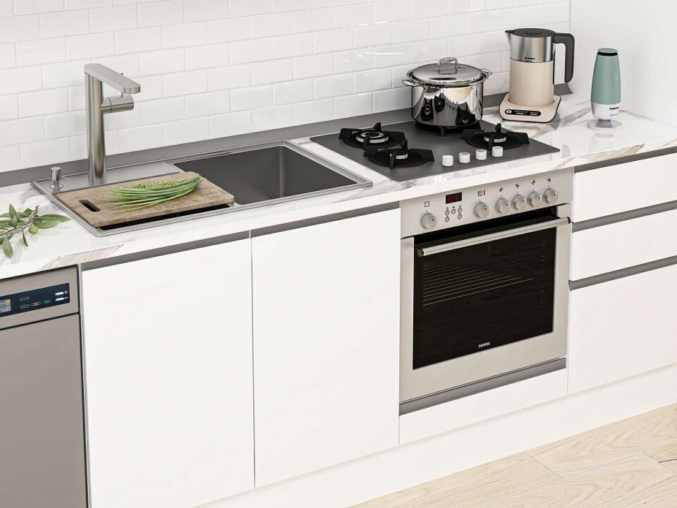 Alvinka 375X222 Cm High Gloss Mutfak Dolabı Mbb-E90B40S45-3 High Gloss | Beyaz - Mdf