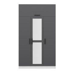 Minar Kale 3 Kapaklı 1 Aynalı 2 Ç Dolap Ve Yüklük Beyaz Antrasit