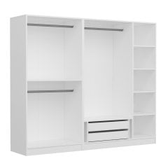 Minar Kale 5 Kapak Aynalı 2 Çekmece Zincir Dolap - Beyaz