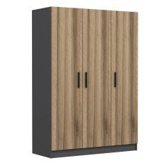 Minar Kale 3 Kapaklı 2 Çekmeceli Dolap Antrasit Dore