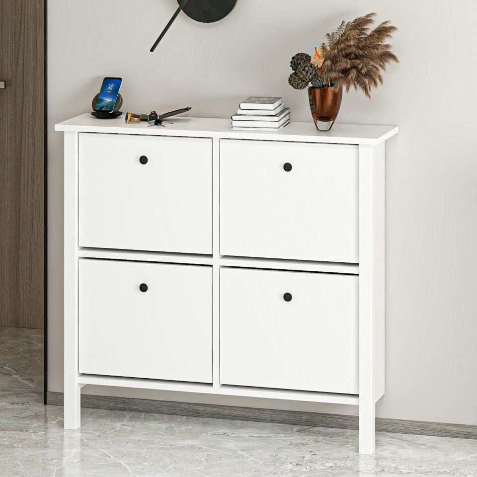 İnci Ayakkabılık 4K Düşer Profil Ayaklı-Beyaz